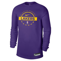 Los Angeles Lakers 2025/26 On-Court Flare Dri-FIT Practice Long Sleeve Tri-Blend T-Shirt Purple - NBA
