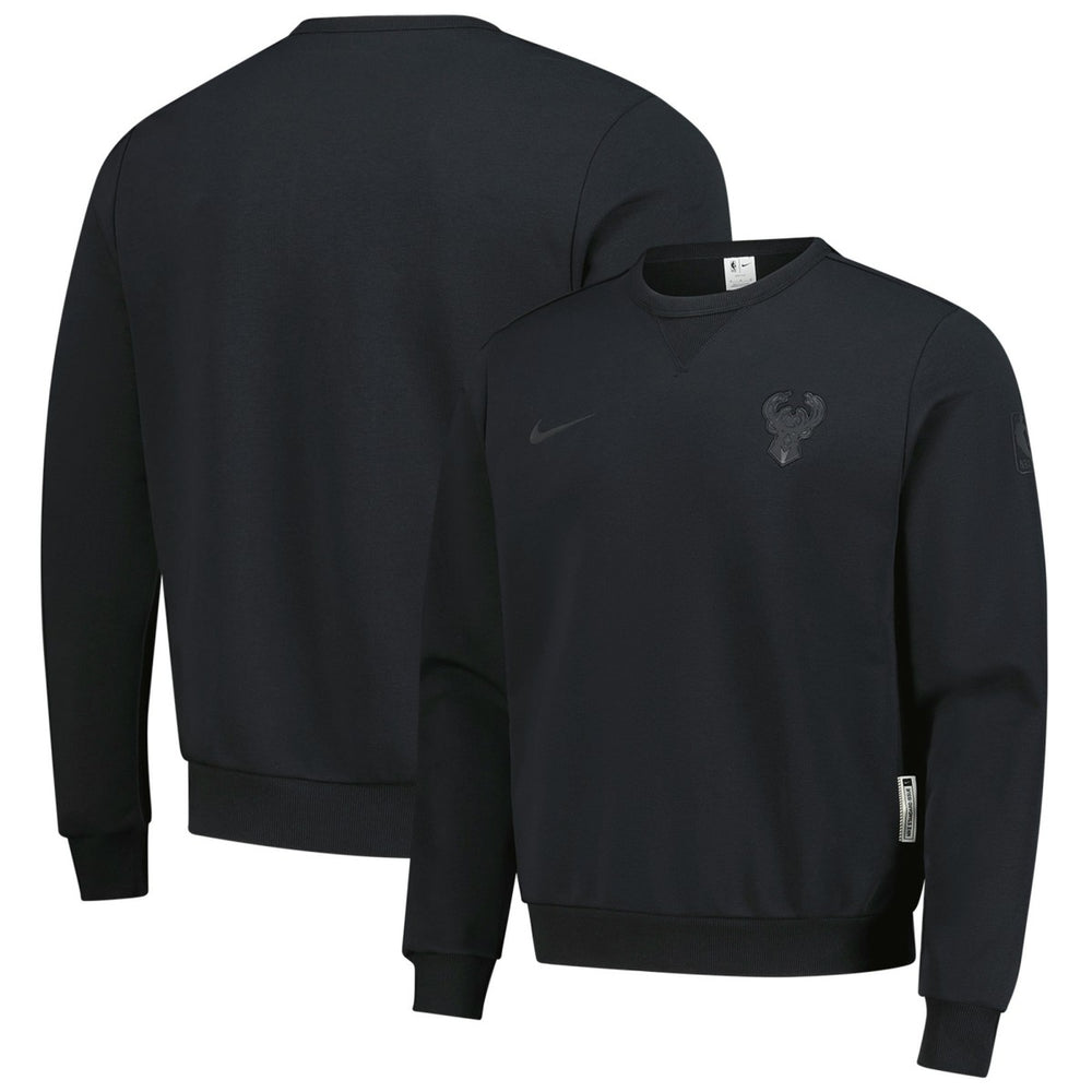 Milwaukee Bucks Authentic Standard Issue Travel Dri-FIT Sweatshirt Black - NBA