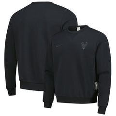 Milwaukee Bucks Authentic Standard Issue Travel Dri-FIT Sweatshirt Black - NBA