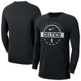 Boston Celtics Authentic Long Sleeve Practice T-Shirt Black - NBA