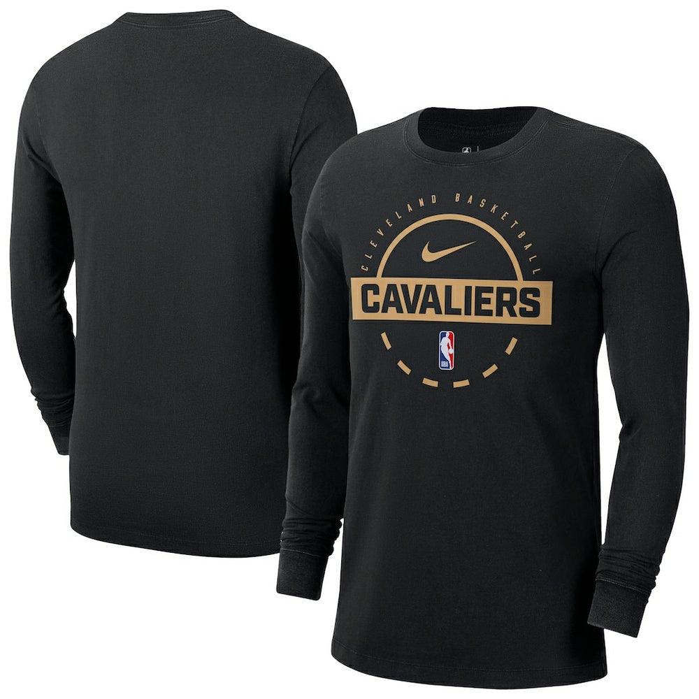 Cleveland Cavaliers Authentic Long Sleeve Practice T-Shirt Black - NBA