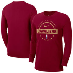 Cleveland Cavaliers Authentic Long Sleeve Practice T-Shirt Wine - NBA