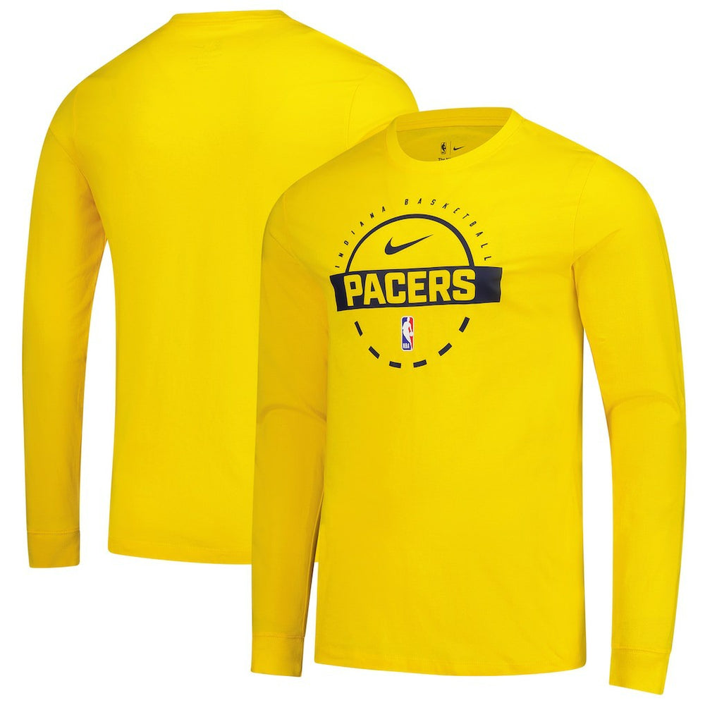 Indiana Pacers Authentic Long Sleeve Practice T-Shirt Gold - NBA