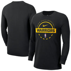 Golden State Warriors Authentic Long Sleeve Practice T-Shirt Black - NBA