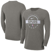 San Antonio Spurs Authentic Long Sleeve Practice T-Shirt Charcoal - NBA