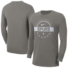 San Antonio Spurs Authentic Long Sleeve Practice T-Shirt Charcoal - NBA