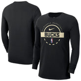 Milwaukee Bucks Authentic Long Sleeve Practice T-Shirt Black - NBA