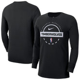 Minnesota Timberwolves Authentic Long Sleeve Practice T-Shirt Black - NBA