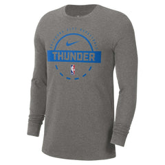 Oklahoma City Thunder Authentic Long Sleeve Practice T-Shirt Charcoal - NBA
