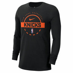 New York Knicks Authentic Long Sleeve Practice T-Shirt Black - NBA