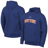 New York Knicks Sportswear Essential Wordmark Club Hoodie Blue - NBA