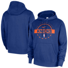 New York Knicks 2025/26 Authentic Practice Club Pullover Hoodie Blue - NBA