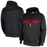 Atlanta Hawks 2025/26 Authentic Practice Club Pullover Hoodie Black - NBA