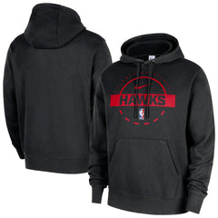 Atlanta Hawks 2025/26 Authentic Practice Club Pullover Hoodie Black - NBA