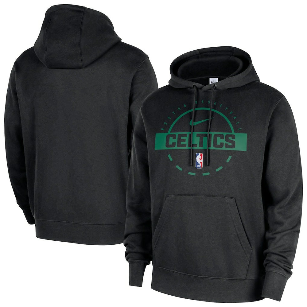 Boston Celtics 2025/26 Authentic Practice Club Pullover Hoodie Black - NBA