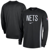 Brooklyn Nets 2025/26 Authentic Pre-Game Legend Dri-FIT Long Sleeve Shooting Shirt Black - NBA