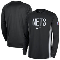 Brooklyn Nets 2025/26 Authentic Pre-Game Legend Dri-FIT Long Sleeve Shooting Shirt Black - NBA