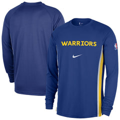 Golden State Warriors 2025/26 Authentic Pre-Game Legend Dri-FIT Long Sleeve Shooting Shirt Royal - NBA