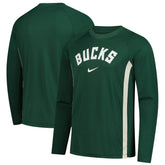 Milwaukee Bucks 2025/26 Authentic Pre-Game Legend Dri-FIT Long Sleeve Shooting Shirt Hunter Green - NBA