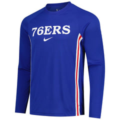 Philadelphia 76ers 2025/26 Authentic Pre-Game Legend Dri-FIT Long Sleeve Shooting Shirt Royal - NBA