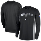 San Antonio Spurs 2025/26 Authentic Pre-Game Legend Dri-FIT Long Sleeve Shooting Shirt Black - NBA