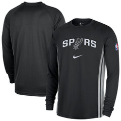 San Antonio Spurs 2025/26 Authentic Pre-Game Legend Dri-FIT Long Sleeve Shooting Shirt Black - NBA