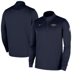 New Orleans Pelicans 2025/26 Authentic Coaches Quarter-Zip Dri-Fit Top Navy - NBA