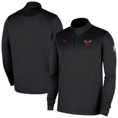 Chicago Bulls 2025/26 Authentic Coaches Quarter-Zip Dri-Fit Top Black - NBA