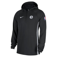 Brooklyn Nets Authentic On Court Zone Quarter-Zip Dri-FIT Hoodie Jacket Black - NBA