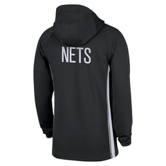 Brooklyn Nets Authentic On Court Zone Quarter-Zip Dri-FIT Hoodie Jacket Black - NBA