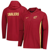 Cleveland Cavaliers Authentic On Court Zone Quarter-Zip Dri-FIT Hoodie Jacket Wine - NBA