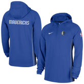Dallas Mavericks Authentic On Court Zone Quarter-Zip Dri-FIT Hoodie Jacket Royal - NBA