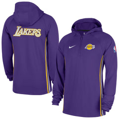 Los Angeles Lakers Authentic On Court Zone Quarter-Zip Dri-FIT Hoodie Jacket Purple - NBA