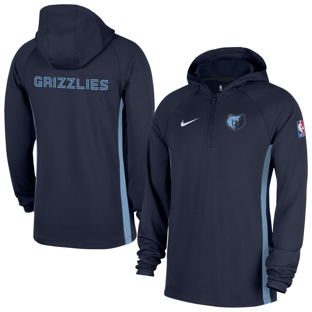 Memphis Grizzlies Authentic On Court Zone Quarter-Zip Dri-FIT Hoodie Jacket Navy - NBA