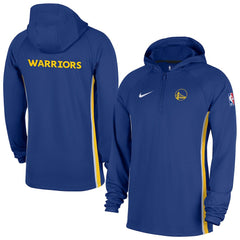 Golden State Warriors Authentic On Court Zone Quarter-Zip Dri-FIT Hoodie Jacket Blue - NBA