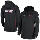 Miami Heat Authentic On Court Zone Quarter-Zip Dri-FIT Hoodie Jacket Black - NBA