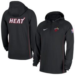 Miami Heat Authentic On Court Zone Quarter-Zip Dri-FIT Hoodie Jacket Black - NBA