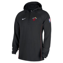 Miami Heat Authentic On Court Zone Quarter-Zip Dri-FIT Hoodie Jacket Black - NBA