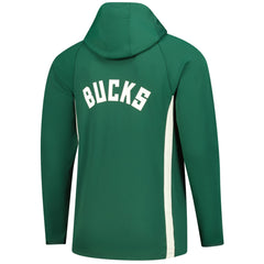Milwaukee Bucks Authentic On Court Zone Quarter-Zip Dri-FIT Hoodie Jacket Hunter Green - NBA