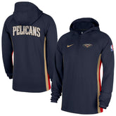 New Orleans Pelicans Authentic On Court Zone Quarter-Zip Dri-FIT Hoodie Jacket Navy - NBA