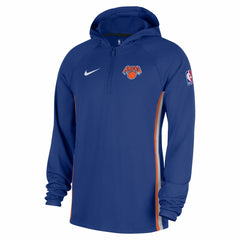 New York Knicks Authentic On Court Zone Quarter-Zip Dri-FIT Hoodie Jacket Blue - NBA