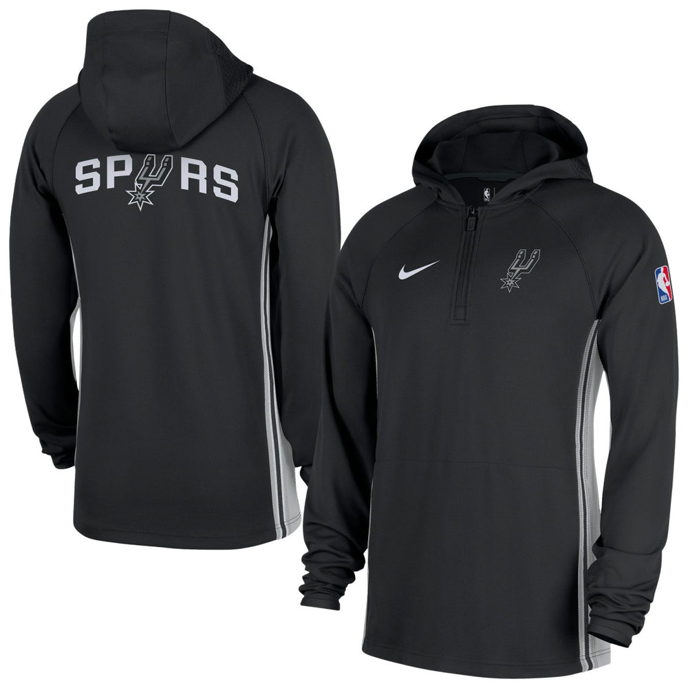 San Antonio Spurs Authentic On Court Zone Quarter-Zip Dri-FIT Hoodie Jacket Black - NBA