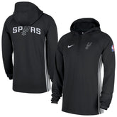 San Antonio Spurs Authentic On Court Zone Quarter-Zip Dri-FIT Hoodie Jacket Black - NBA