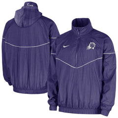 Phoenix Suns Courtside Windrunner Woven Half-Zip Hooded Jacket Purple - NBA
