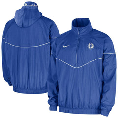 Dallas Mavericks Courtside Windrunner Woven Half-Zip Hooded Jacket Blue - NBA