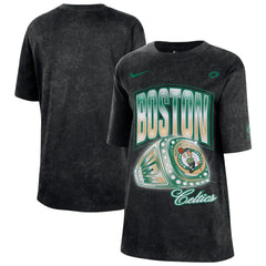 Boston Celtics Women's Courtside Original Content Vintage Washed Boyfriend T-Shirt Black - NBA