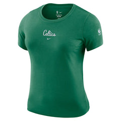 Boston Celtics Women's Courtside Modest Cropped Tri-Blend T-Shirt Kelly Green - NBA
