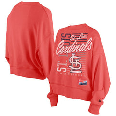 St. Louis Cardinals New Era Women's Boxy Mineral Wash Dolmen Sleeve Cropped Sweatshirt - MLB