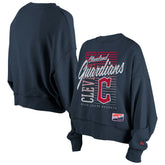 Cleveland Guardians New Era Women's Boxy Mineral Wash Dolmen Sleeve Cropped Sweatshirt - MLB