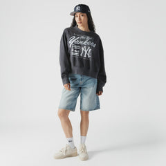 New York Yankees New Era Women's Boxy Mineral Wash Dolmen Sleeve Cropped Sweatshirt - MLB